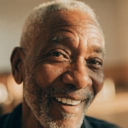 A smiling senior man with a gray beard